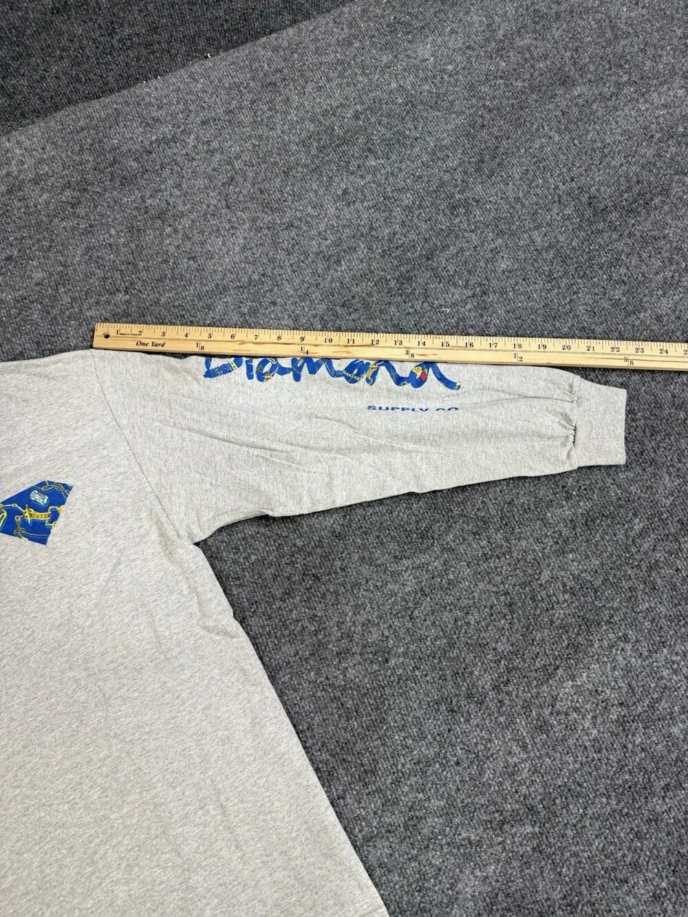 Diamond Supply Co Long Sleeve T Shirt Mens M Gray Nautical Graphic Made USA